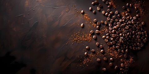 a cup of coffee, a poster background image of a coffee cup, coffee beans