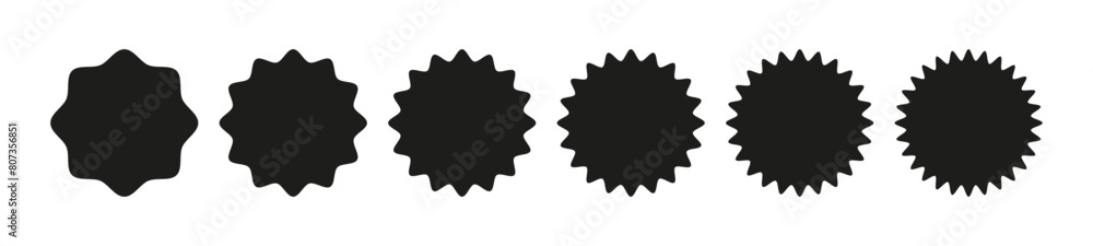 Poster circular badge zigzag pattern ,round line border border. flat vector illustration isolated on white 