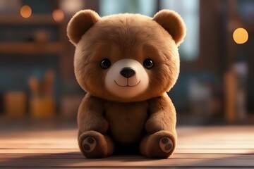 bear on a wooden background