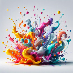 Fototapeta premium Fantastische spiralförmige Explosion bunter flüssiger Farbspritzer auf schwarzem Hintergrund, abstrakte flüssige dynamische Tinte. 