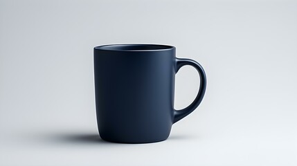Navy Blue Ceramic Mug on a white Background. Mockup Template with Copy Space