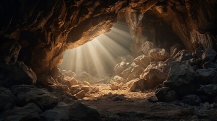 hidden cave believed to be portal to realm of gods celestial light