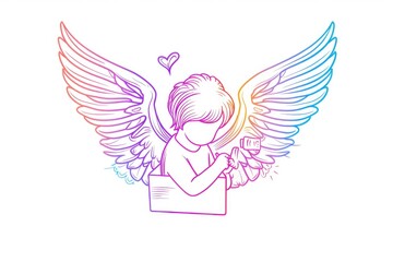 Obraz premium A person with wings on a plain white background. Suitable for various design projects