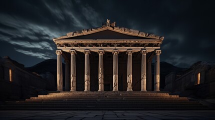 Naklejka premium Roman temple to Jupiter Maximus with grand Corinthian columns