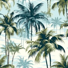 Seamless Fabric with Palm Tree Prelude