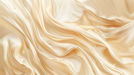 Fototapeta premium An abstract biege curved silk texture. Wavy fluid modern deluxe background.