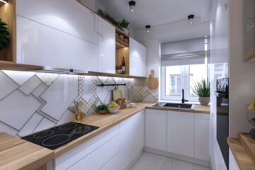 Modern kitchen interior design, ideal for home improvement projects