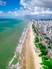 Vista aérea da Praia de Boa Viagem, orla de Recife, Pernambuco, Brasil © Angelo F. Roesler