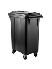 Create A High quality ,Black plastic garbage bin, on white background