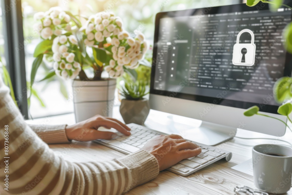 Poster smart security configurations focus on virtual and browsing protections, hacking defenses managed by