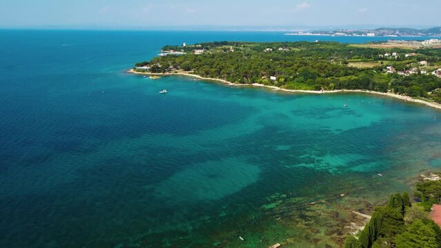 Aerial View of Savudrija Beach, Adriatic sea, Croatia
