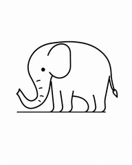 AI generated illustration of a seated elephant line art