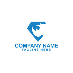 Bull monoline logo design vector template
