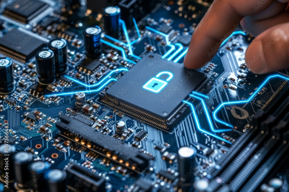Poster cyber protection integrates high tech security, access controls and adware management, security laye
