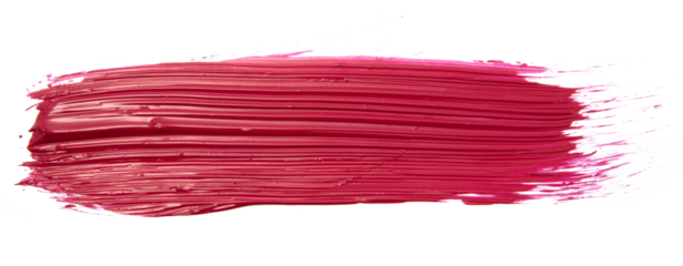 Vivid and glossy red acrylic paint smear isolated on a white background