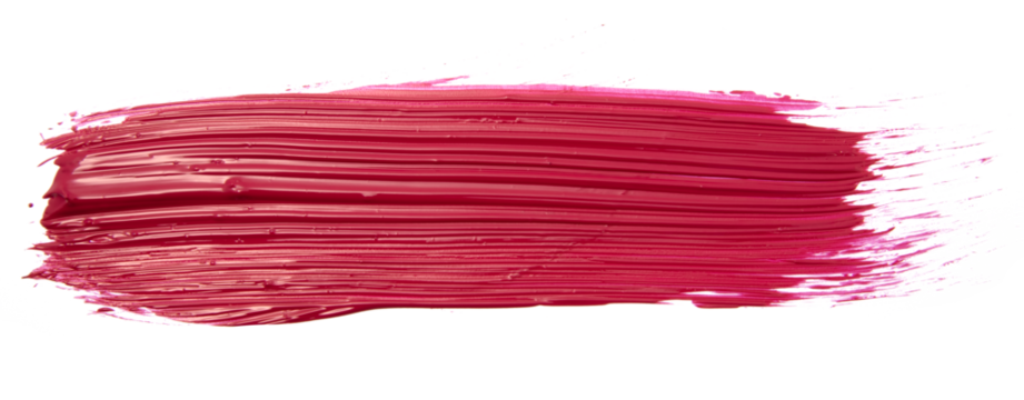 Vivid and glossy red acrylic paint smear isolated on a white background