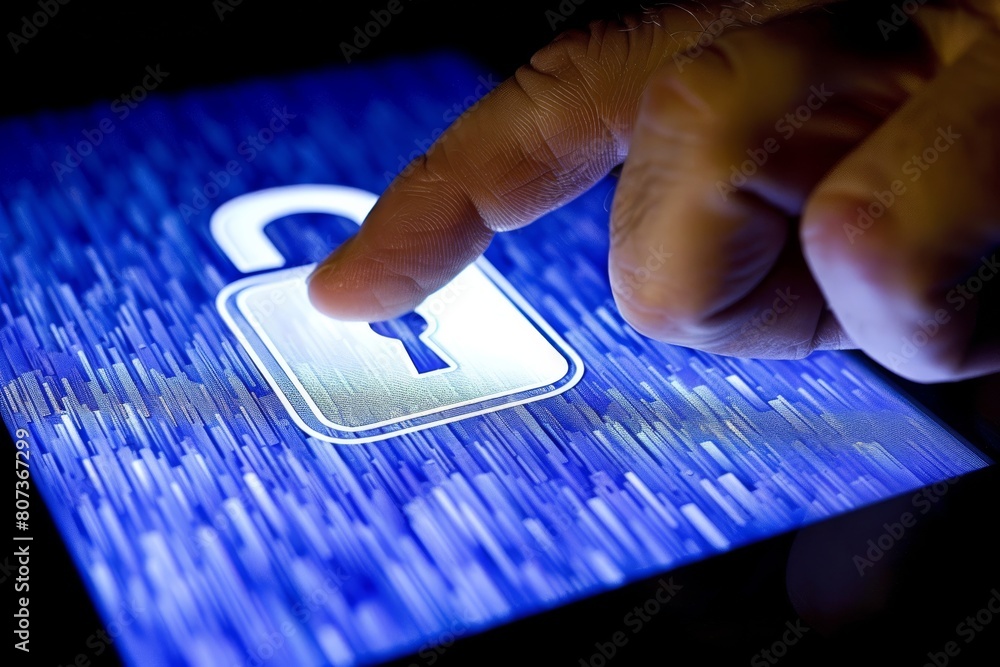 Poster unlock secure browsing with a laptop safeguarded by antivirus; privacy shield and vpn access protect