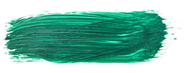 Textured swipe of bright green acrylic paint isolated on a white background