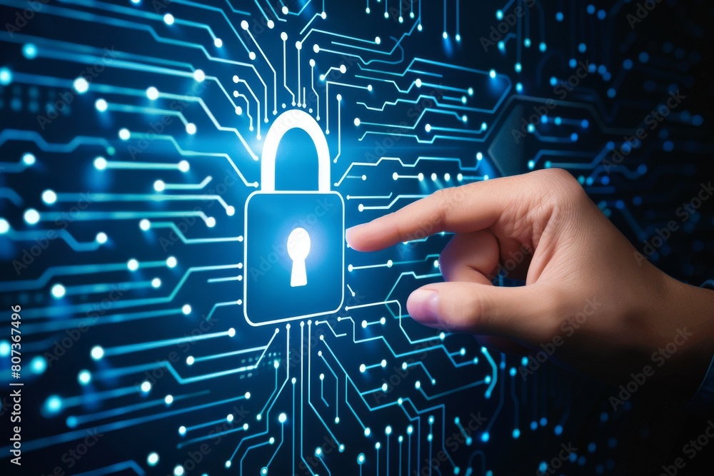 Poster secure server enhanced by vpn access and antivirus for unlocking digital securities; firewall protec