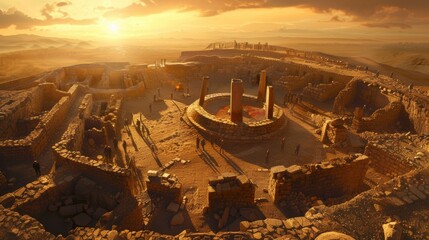 Gobeklitepe in Sanliurfa. The Oldest Temple of the World. Gobekli Tepe is a UNESCO World Heritage site.