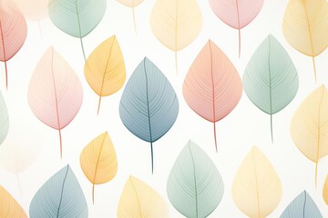 A colorful leaf pattern is displayed on a white background