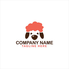 Vector Pet Shop logo design template. Modern animal icon label for store, veterinary clinic, hospital, shelter, business services. Flat illustration background with dog 
