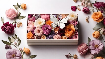 Love is in the Air: Roses and Butterflies Greeting Card