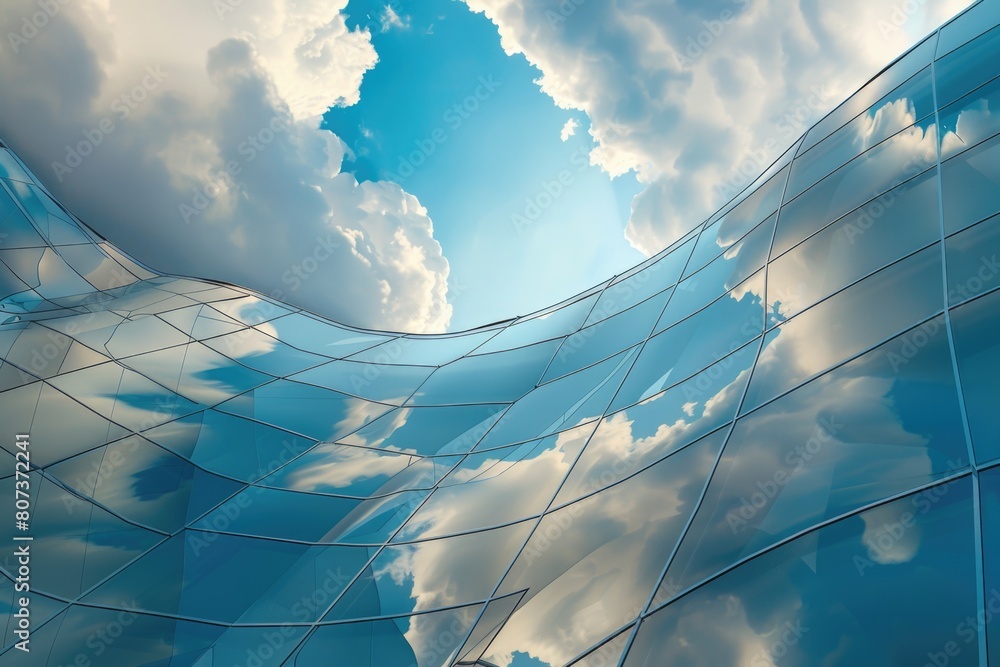 Poster sky reflected in windows, great for architectural concepts