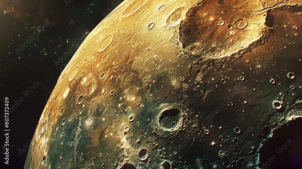 Poster A view of the moon from the surface. Suitable for space and astronomy concepts