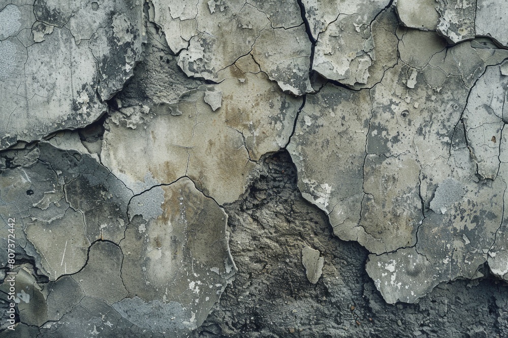 Poster close up of a wall with peeling paint. suitable for backgrounds and textures