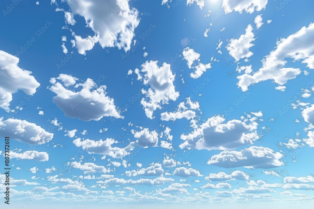 Poster a sky filled with lots of white clouds. suitable for various projects