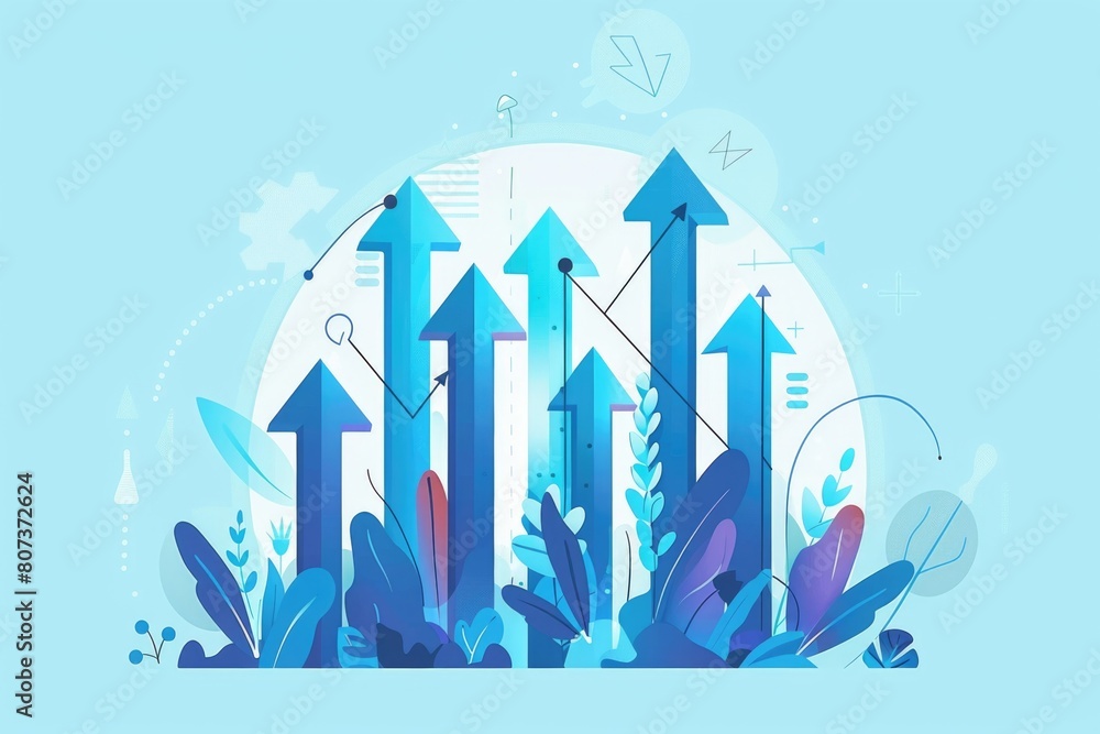 Poster A group of arrows pointing upward. Suitable for business and growth concepts