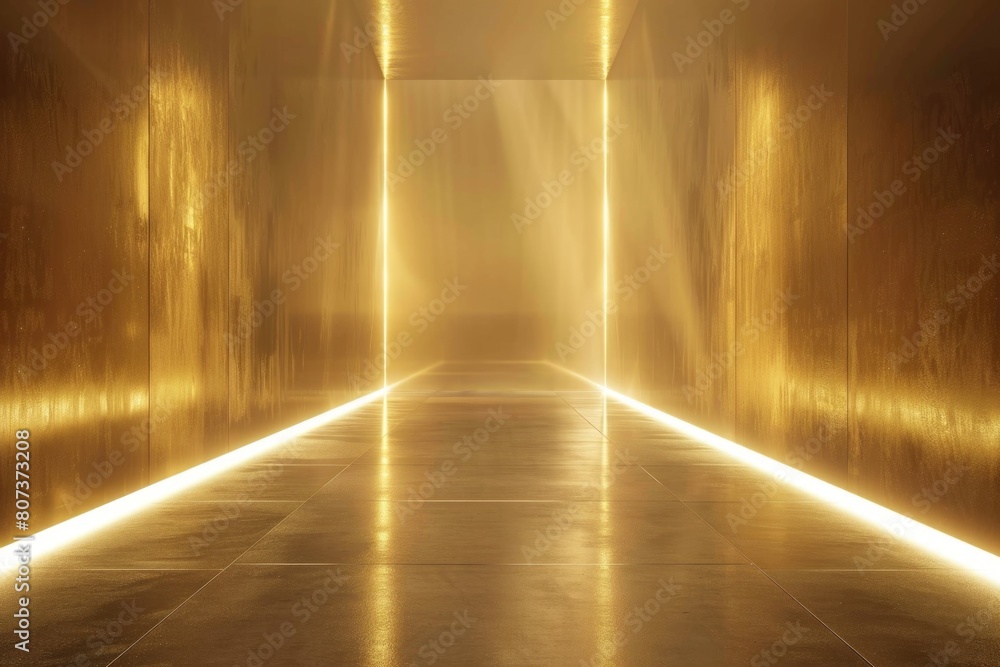 Poster long hallway with a distant light, suitable for concepts of hope and perseverance