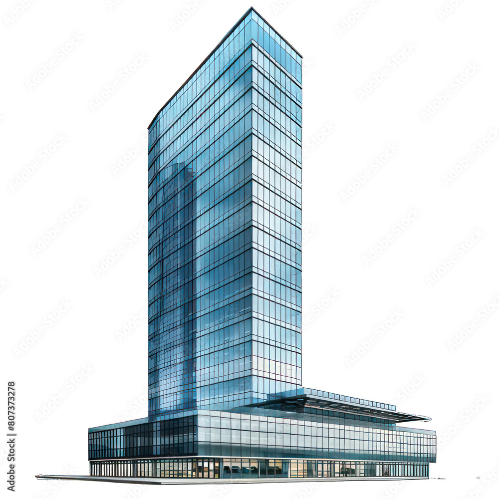 Poster modern skyscraper isolated on white created with generative ai