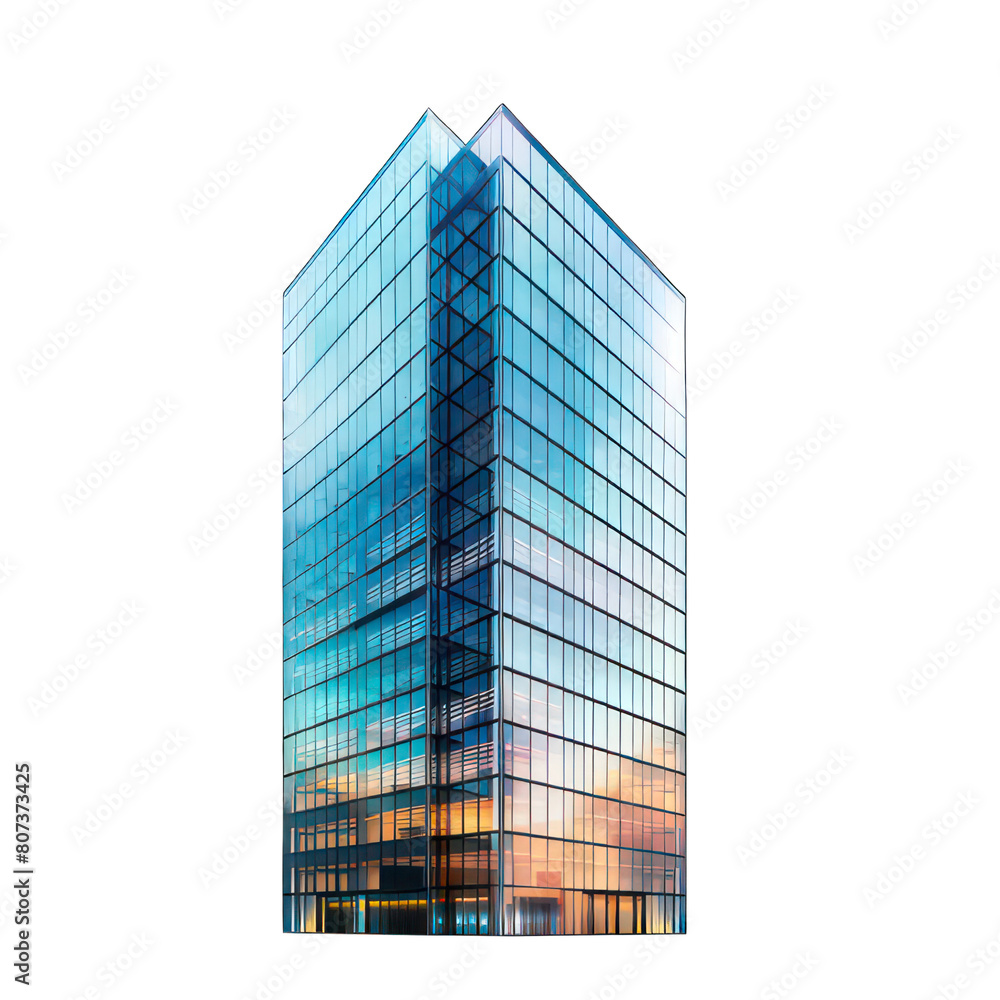 Aufkleber modern skyscraper isolated on white created with generative ai