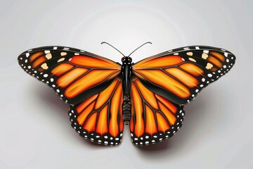 Naklejka premium A vibrant orange butterfly with distinctive black spots. Suitable for nature and wildlife themes
