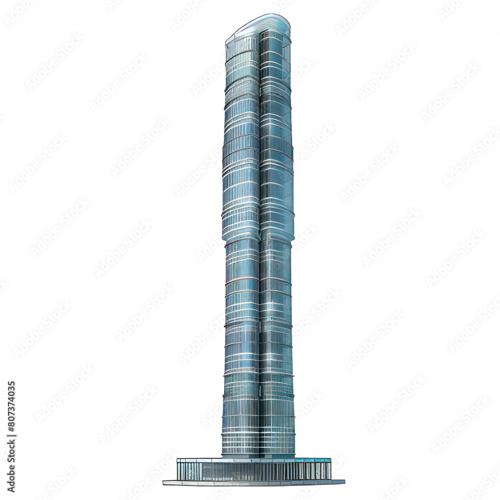 Poster modern skyscraper isolated on white created with generative ai