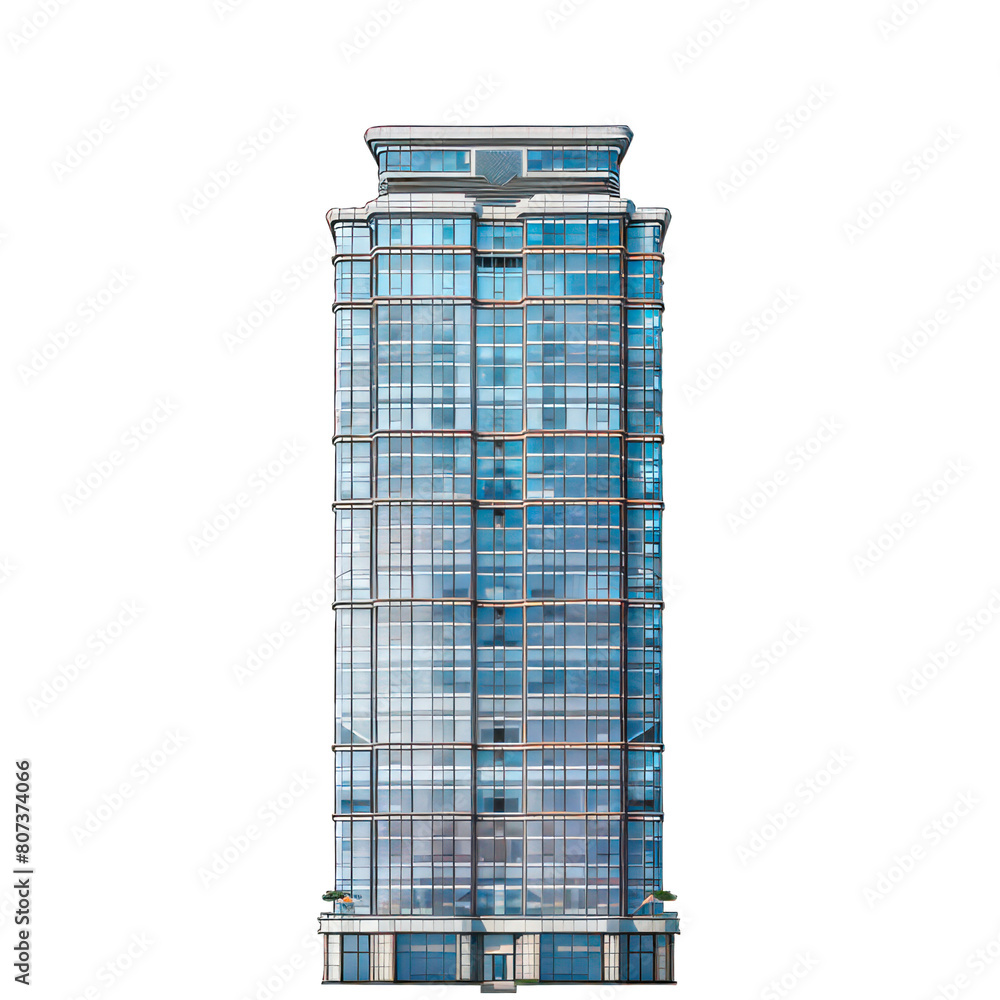 Poster modern skyscraper isolated on white created with generative ai