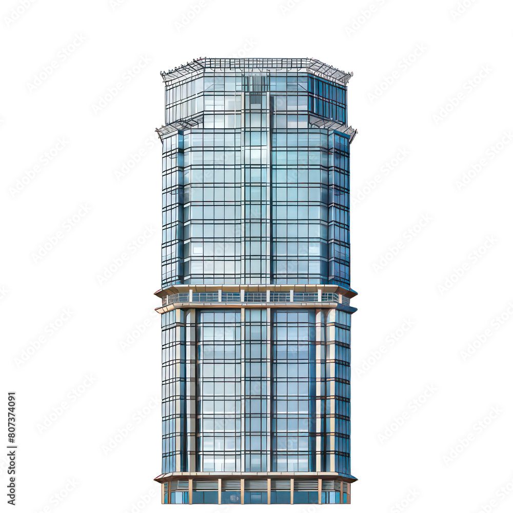 Poster modern skyscraper isolated on white created with generative ai