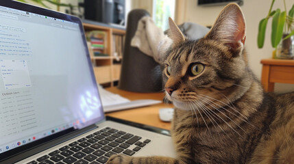 Gato fofo usando o leptop - wallpaper HD