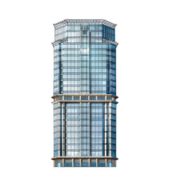 Modern skyscraper isolated on white created with Generative AI