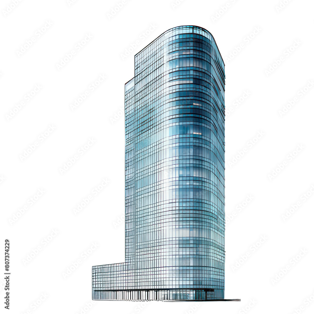 Poster modern skyscraper isolated on white created with generative ai