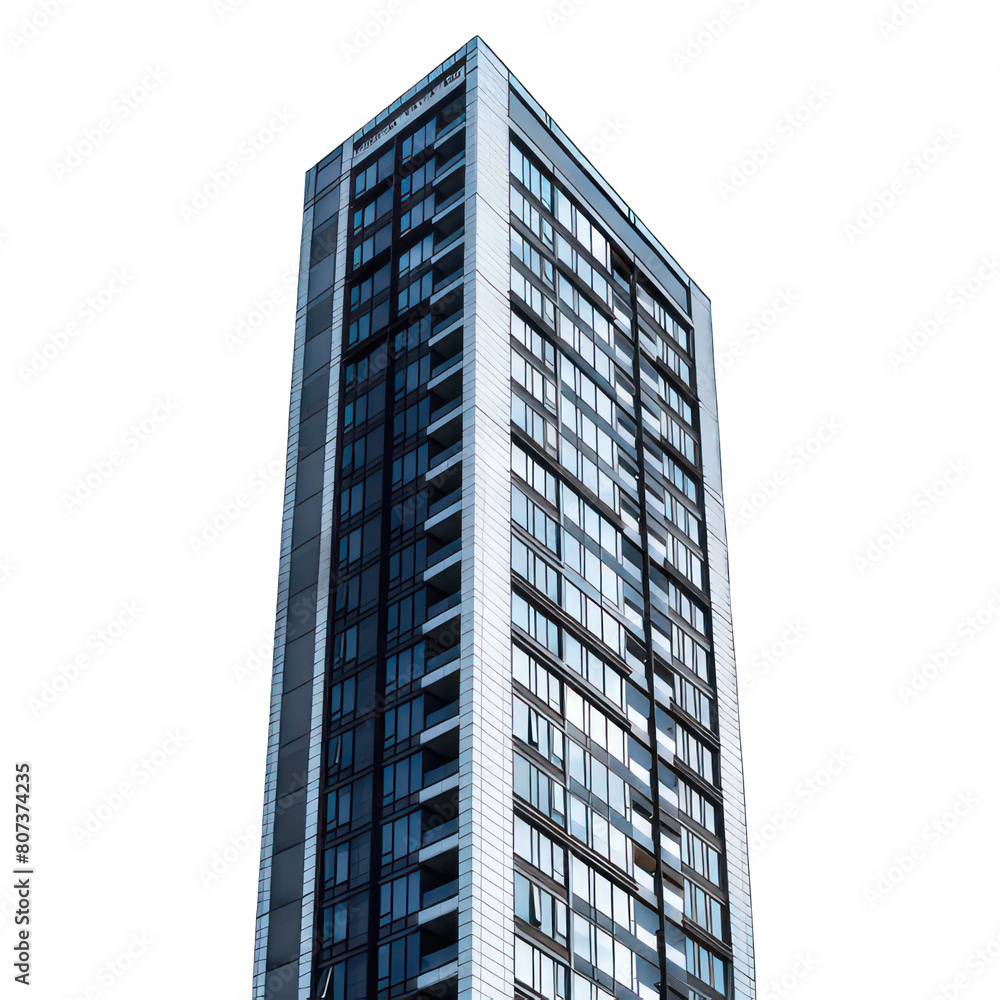Poster modern skyscraper isolated on white created with generative ai