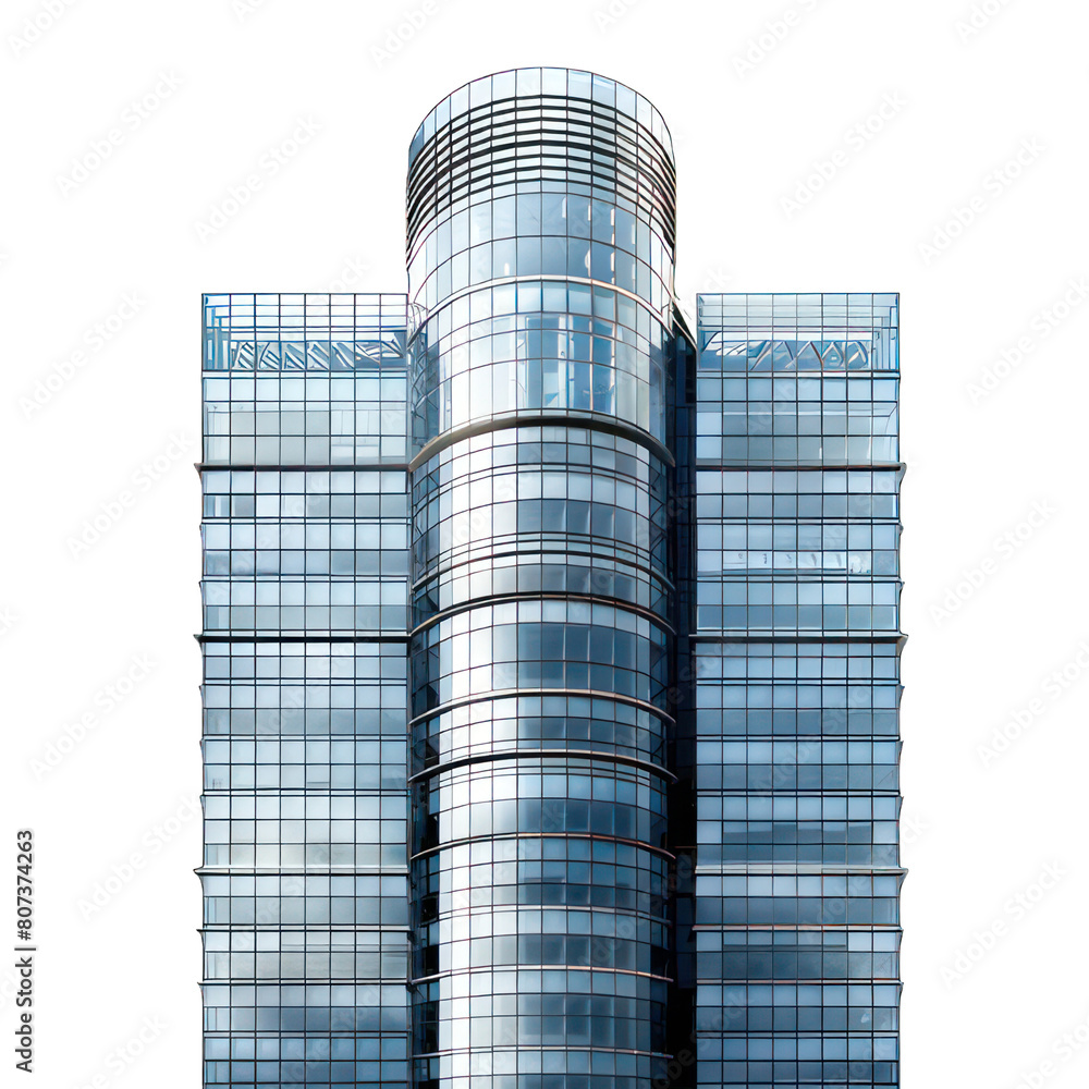 Poster modern skyscraper isolated on white created with generative ai