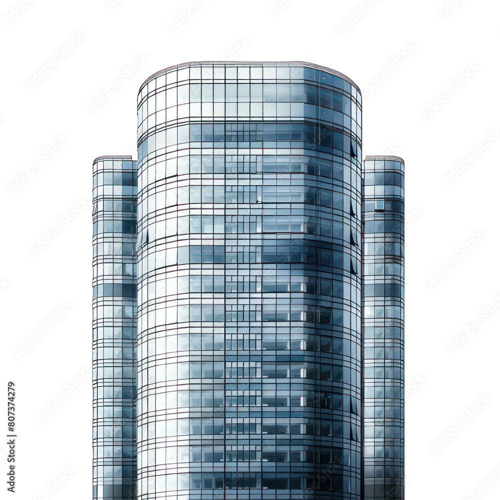 Poster modern skyscraper isolated on white created with generative ai