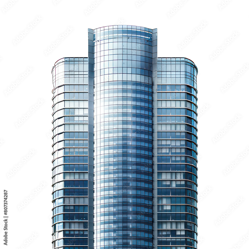 Poster modern skyscraper isolated on white created with generative ai