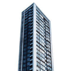 Obraz premium Modern skyscraper isolated on white created with Generative AI
