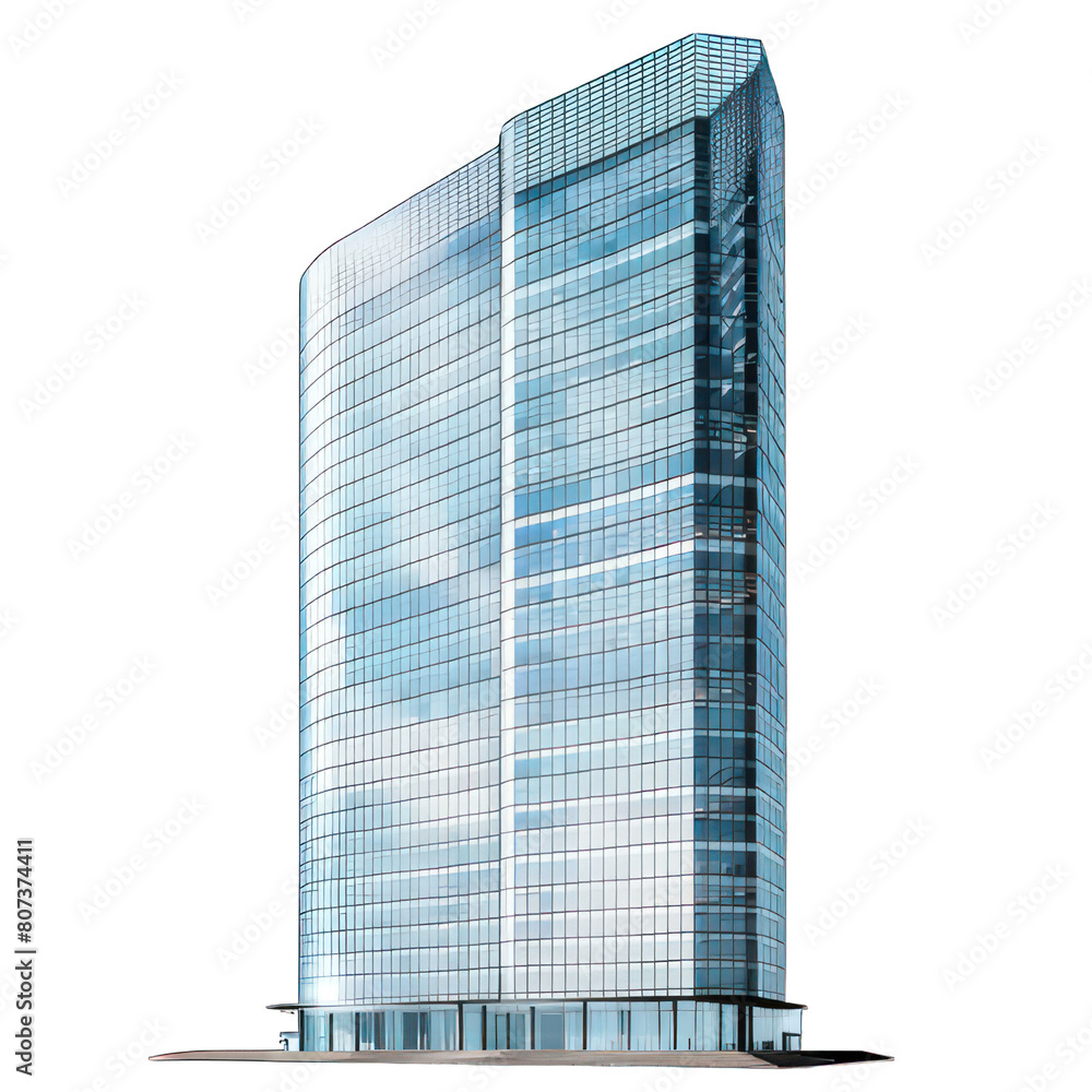 Poster modern skyscraper isolated on white created with generative ai