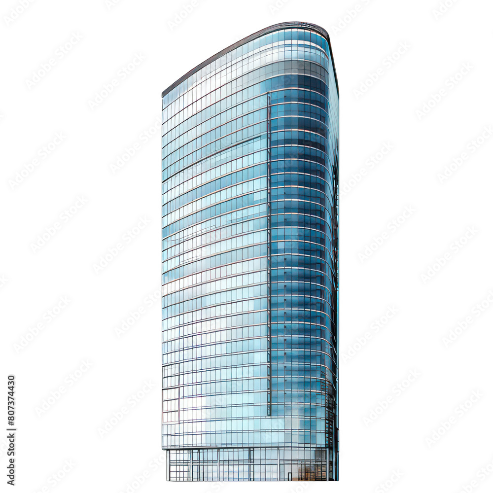 Poster modern skyscraper isolated on white created with generative ai