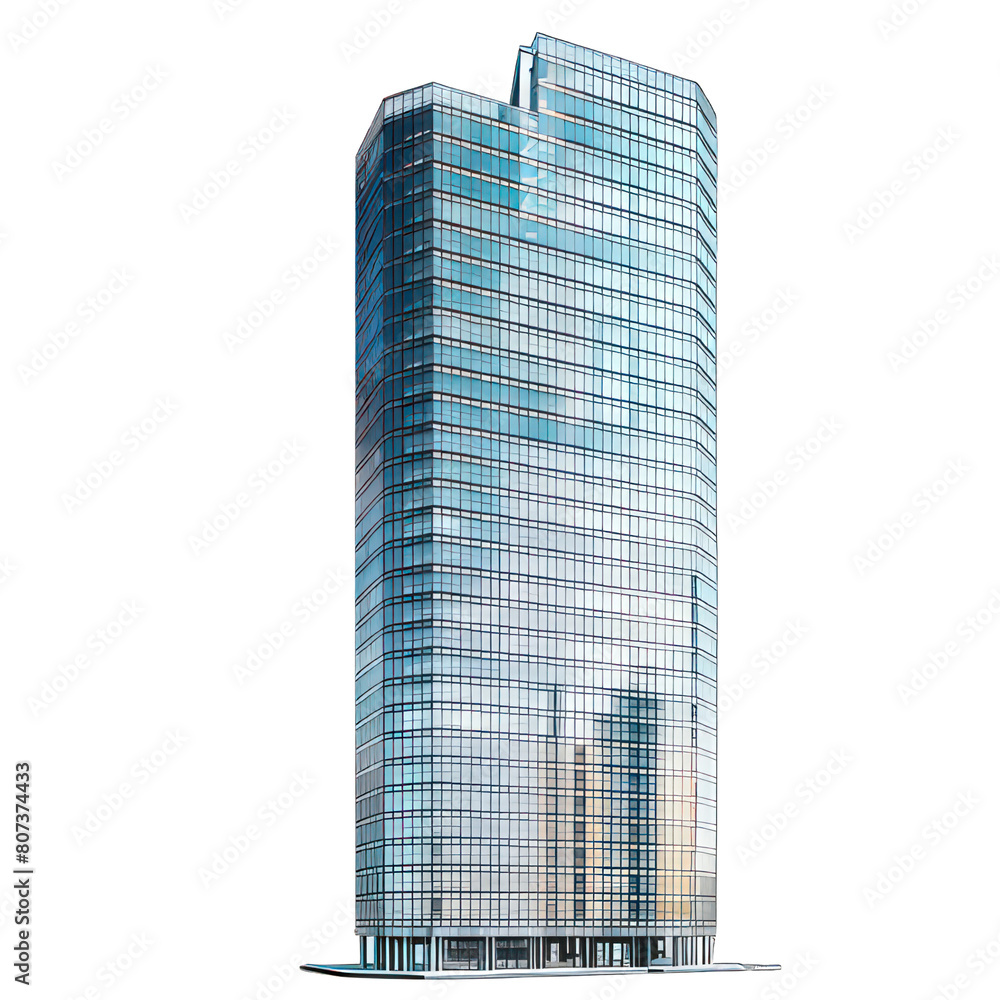 Poster modern skyscraper isolated on white created with generative ai